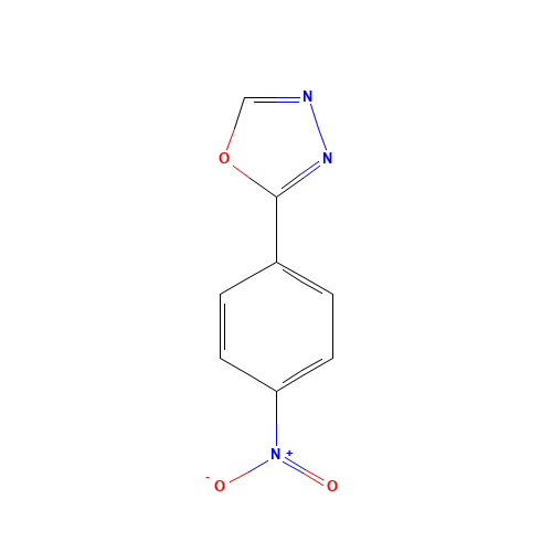 2-(4-nitrophenyl)-1,3,4-oxadiazole (CAS: 4291-13-8) - Chemical Structure and Molecular Formula 