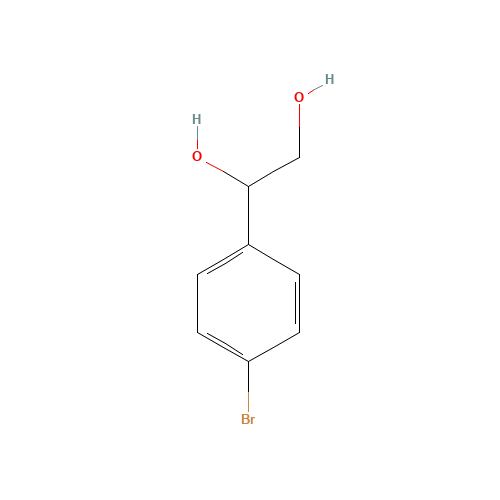 1-(4-bromophenyl)ethane-1,2-diol (CAS: 92093-23-7) - Chemical Structure and Molecular Formula 