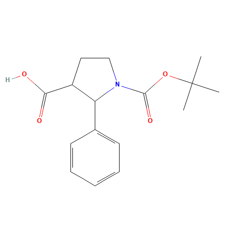 1-[(2-methylpropan-2-yl)oxycarbonyl]-2-phenylpyrrolidine-3-carboxylic acid (CAS: 455955-08-5) - Related Chemical Product