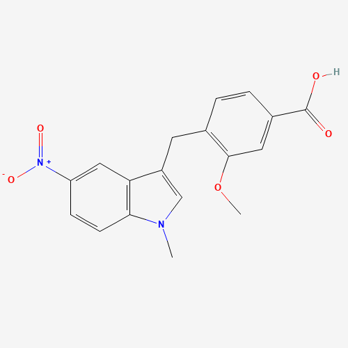 3-methoxy-4-[(1-methyl-5-nitroindol-3-yl)methyl]benzoic acid (CAS: 138681-67-1) - Related Chemical Product