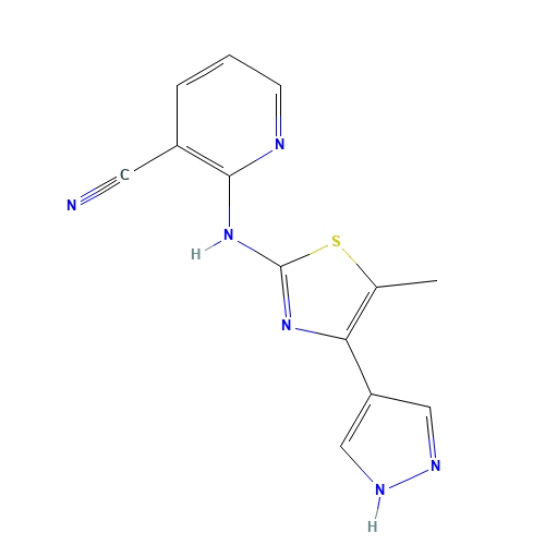 2-[[5-methyl-4-(1H-pyrazol-4-yl)-1,3-thiazol-2-yl]amino]pyridine-3-carbonitrile (CAS: 1235312-50-1) - Related Chemical Product