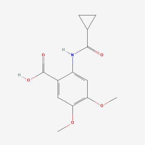 2-(cyclopropanecarbonylamino)-4,5-dimethoxybenzoic acid (CAS: 496913-51-0) - Chemical Structure and Molecular Formula 
