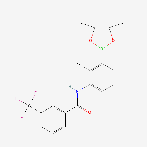 N-[2-methyl-3-(4,4,5,5-tetramethyl-1,3,2-dioxaborolan-2-yl)phenyl]-3-(trifluoromethyl)benzamide (CAS: 882678-97-9) - Chemical Structure and Molecular Formula 