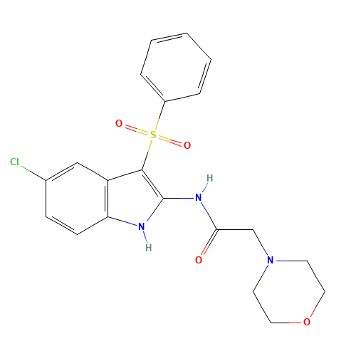 N-[3-(benzenesulfonyl)-5-chloro-1H-indol-2-yl]-2-morpholin-4-ylacetamide (CAS: 918493-24-0) - Related Chemical Product