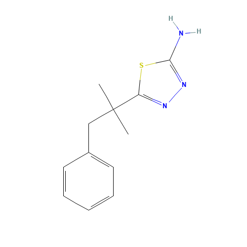 5-(2-methyl-1-phenylpropan-2-yl)-1,3,4-thiadiazol-2-amine (CAS: 1032464-22-4) - Chemical Structure and Molecular Formula 