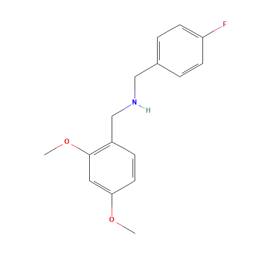 N-[(2,4-dimethoxyphenyl)methyl]-1-(4-fluorophenyl)methanamine (CAS: 355815-27-9) - Chemical Structure and Molecular Formula 