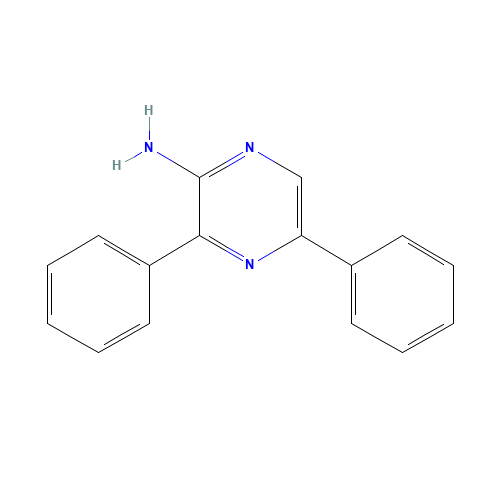 3,5-diphenylpyrazin-2-amine (CAS: 41270-70-6) - Chemical Structure and Molecular Formula 