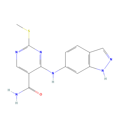 4-(1H-indazol-6-ylamino)-2-methylsulfanylpyrimidine-5-carboxamide (CAS: 342636-96-8) - Related Chemical Product
