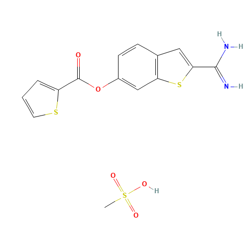 (2-carbamimidoyl-1-benzothiophen-6-yl) thiophene-2-carboxylate;methanesulfonic acid (CAS: 217099-44-0) - Related Chemical Product