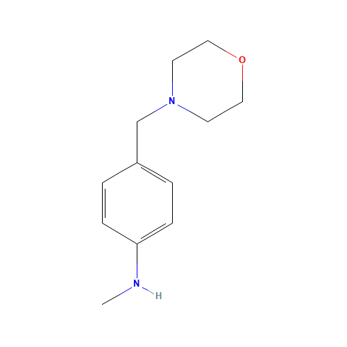 N-methyl-4-(morpholin-4-ylmethyl)aniline (CAS: 29608-35-3) - Chemical Structure and Molecular Formula 
