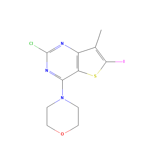 4-(2-chloro-6-iodo-7-methylthieno[3,2-d]pyrimidin-4-yl)morpholine (CAS: 956388-01-5) - Chemical Structure and Molecular Formula 