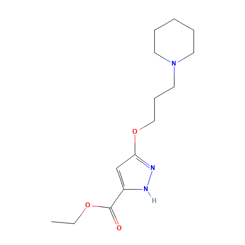 ethyl 3-(3-piperidin-1-ylpropoxy)-1H-pyrazole-5-carboxylate (CAS: 1192313-29-3) - Chemical Structure and Molecular Formula 
