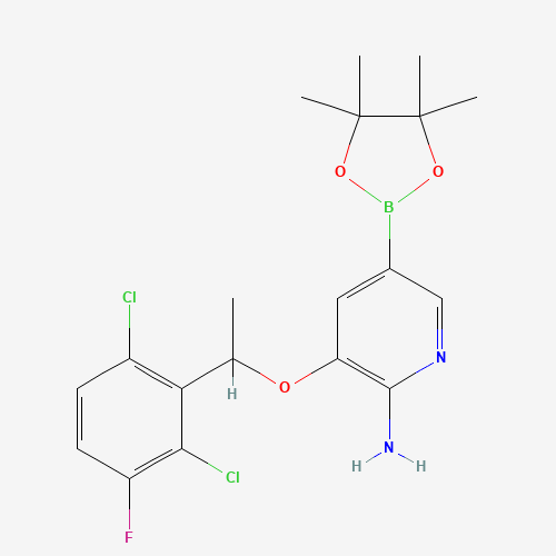 3-[1-(2,6-dichloro-3-fluorophenyl)ethoxy]-5-(4,4,5,5-tetramethyl-1,3,2-dioxaborolan-2-yl)pyridin-2-amine (CAS: 877399-08-1) - Related Chemical Product