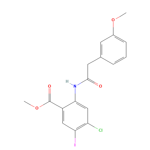 methyl 4-chloro-5-iodo-2-[[2-(3-methoxyphenyl)acetyl]amino]benzoate (CAS: 1398338-54-9) - Related Chemical Product