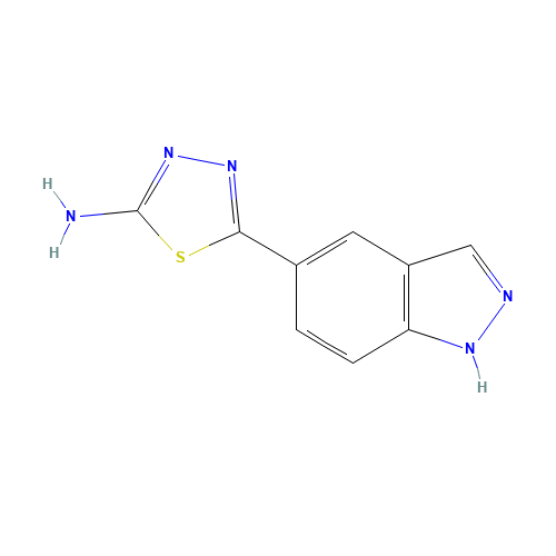 5-(1H-indazol-5-yl)-1,3,4-thiadiazol-2-amine (CAS: 885222-34-4) - Chemical Structure and Molecular Formula 