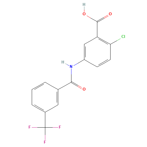 2-chloro-5-[[3-(trifluoromethyl)benzoyl]amino]benzoic acid (CAS: 896160-35-3) - Related Chemical Product