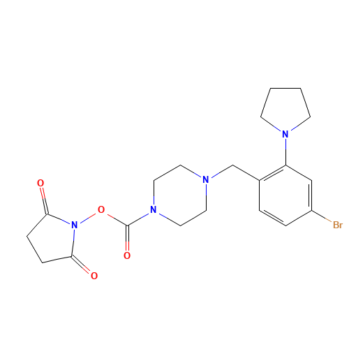 (2,5-dioxopyrrolidin-1-yl) 4-[(4-bromo-2-pyrrolidin-1-ylphenyl)methyl]piperazine-1-carboxylate (CAS: 1460030-14-1) - Related Chemical Product