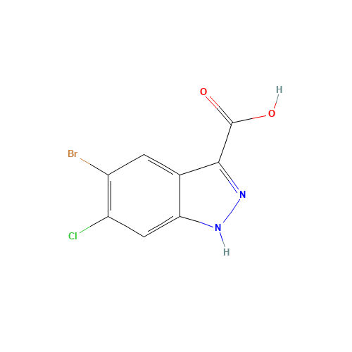 5-bromo-6-chloro-1H-indazole-3-carboxylic acid (CAS: 1467062-18-5) - Chemical Structure and Molecular Formula 