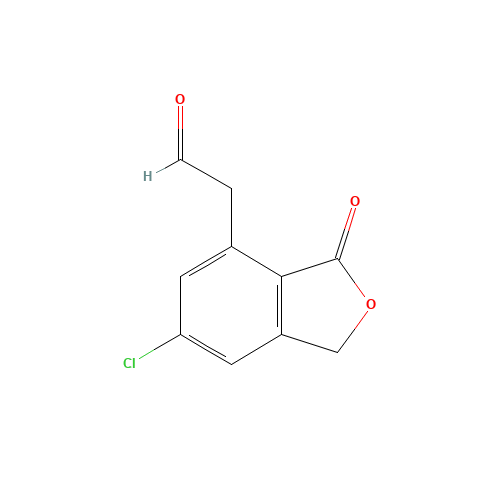 2-(6-chloro-3-oxo-1H-2-benzofuran-4-yl)acetaldehyde (CAS: 1392228-17-9) - Chemical Structure and Molecular Formula 