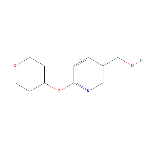 [6-(oxan-4-yloxy)pyridin-3-yl]methanol (CAS: 906352-79-2) - Chemical Structure and Molecular Formula 