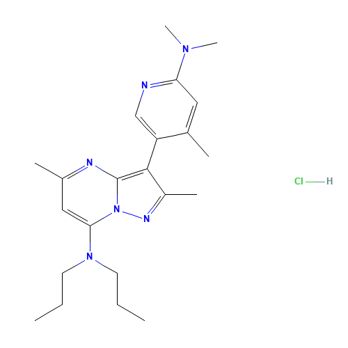 3-[6-(dimethylamino)-4-methylpyridin-3-yl]-2,5-dimethyl-N,N-dipropylpyrazolo[1,5-a]pyrimidin-7-amine;hydrochloride (CAS: 195055-66-4) - Related Chemical Product