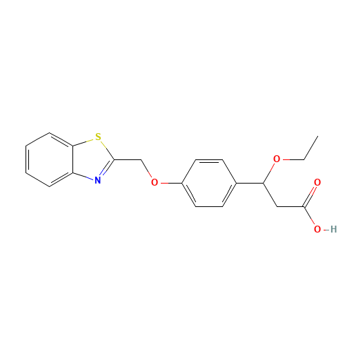 3-[4-(1,3-benzothiazol-2-ylmethoxy)phenyl]-3-ethoxypropanoic acid (CAS: 1202576-23-5) - Related Chemical Product