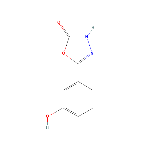 5-(3-hydroxyphenyl)-3H-1,3,4-oxadiazol-2-one (CAS: 79302-77-5) - Chemical Structure and Molecular Formula 