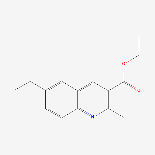 ethyl 6-ethyl-2-methylquinoline-3-carboxylate (CAS: 892874-68-9) - Chemical Structure and Molecular Formula 