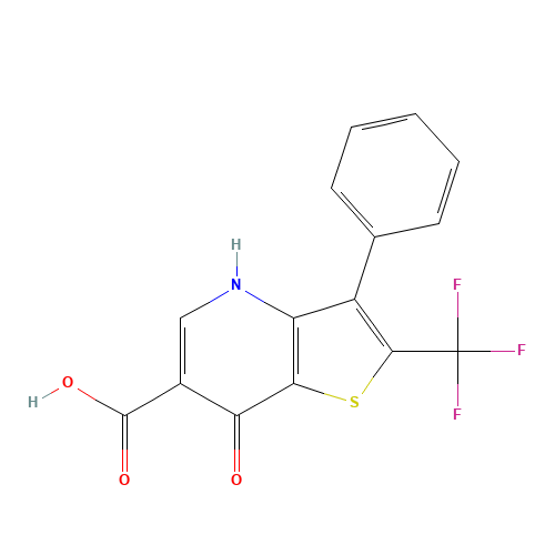 7-oxo-3-phenyl-2-(trifluoromethyl)-4H-thieno[3,2-b]pyridine-6-carboxylic acid (CAS: 256488-13-8) - Related Chemical Product