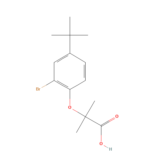 2-(2-bromo-4-tert-butylphenoxy)-2-methylpropanoic acid (CAS: 938226-87-0) - Chemical Structure and Molecular Formula 