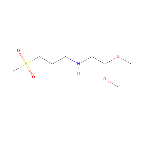 N-(2,2-dimethoxyethyl)-3-methylsulfonylpropan-1-amine (CAS: 1300115-69-8) - Chemical Structure and Molecular Formula 