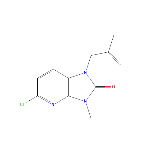 5-chloro-3-methyl-1-(2-methylprop-2-enyl)imidazo[4,5-b]pyridin-2-one (CAS: 1276676-94-8) - Chemical Structure and Molecular Formula 