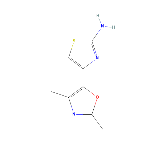 4-(2,4-dimethyl-1,3-oxazol-5-yl)-1,3-thiazol-2-amine (CAS: 1461702-84-0) - Chemical Structure and Molecular Formula 