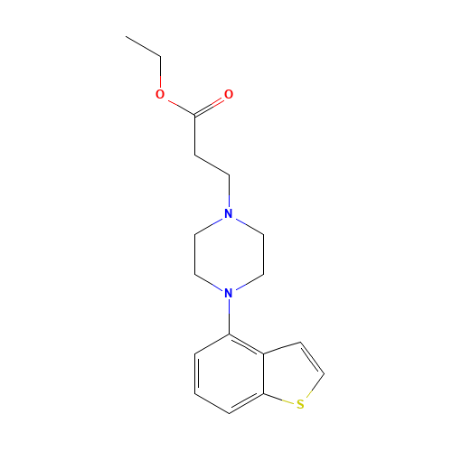 ethyl 3-[4-(1-benzothiophen-4-yl)piperazin-1-yl]propanoate (CAS: 913614-12-7) - Chemical Structure and Molecular Formula 