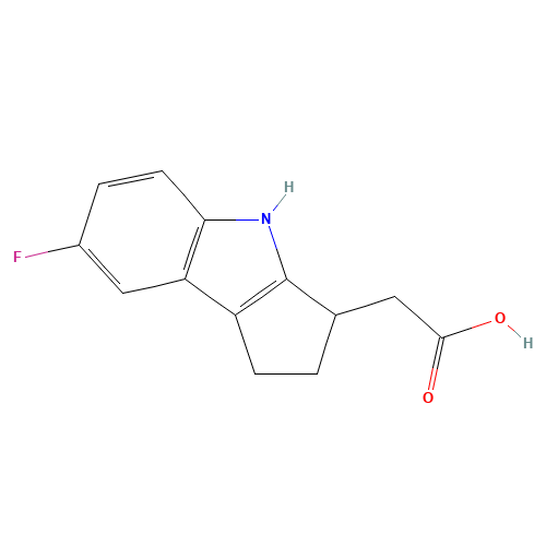2-(7-fluoro-1,2,3,4-tetrahydrocyclopenta[b]indol-3-yl)acetic acid (CAS: 393509-22-3) - Chemical Structure and Molecular Formula 