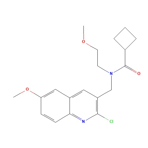 N-[(2-chloro-6-methoxyquinolin-3-yl)methyl]-N-(2-methoxyethyl)cyclobutanecarboxamide (CAS: 606103-23-5) - Related Chemical Product