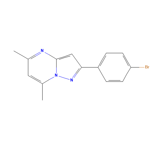 2-(4-bromophenyl)-5,7-dimethylpyrazolo[1,5-a]pyrimidine (CAS: 310422-24-3) - Chemical Structure and Molecular Formula 