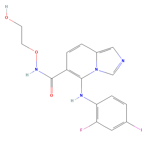 5-(2-fluoro-4-iodoanilino)-N-(2-hydroxyethoxy)imidazo[1,5-a]pyridine-6-carboxamide (CAS: 1168091-68-6) - Related Chemical Product