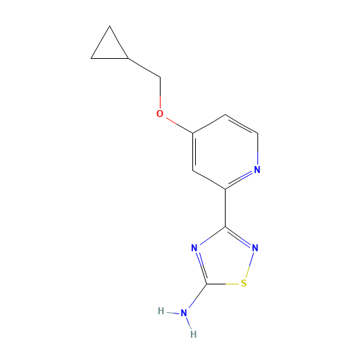 3-[4-(cyclopropylmethoxy)pyridin-2-yl]-1,2,4-thiadiazol-5-amine (CAS: 1179360-59-8) - Chemical Structure and Molecular Formula 