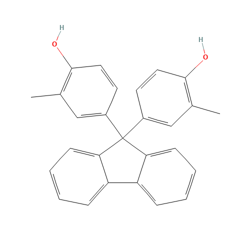 4-[9-(4-hydroxy-3-methylphenyl)fluoren-9-yl]-2-methylphenol (CAS: 88938-12-9) - Chemical Structure and Molecular Formula 