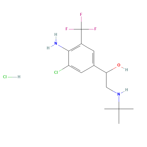 1-[4-amino-3-chloro-5-(trifluoromethyl)phenyl]-2-(tert-butylamino)ethanol;hydrochloride (CAS: 54240-36-7) - Chemical Structure and Molecular Formula 