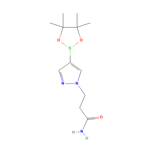 3-[4-(4,4,5,5-tetramethyl-1,3,2-dioxaborolan-2-yl)pyrazol-1-yl]propanamide (CAS: 1093307-34-6) - Chemical Structure and Molecular Formula 