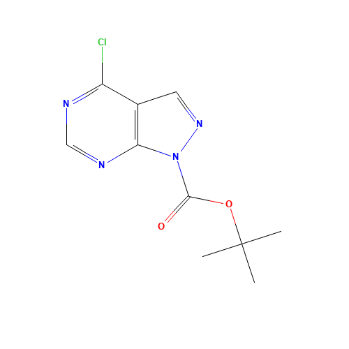 tert-butyl 4-chloropyrazolo[3,4-d]pyrimidine-1-carboxylate (CAS: 943324-22-9) - Chemical Structure and Molecular Formula 