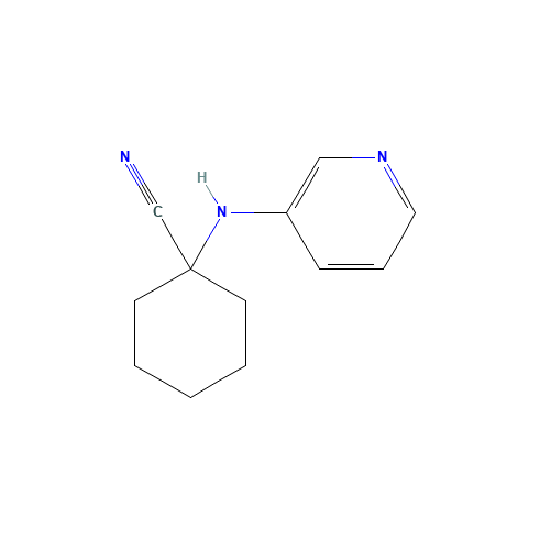 1-(pyridin-3-ylamino)cyclohexane-1-carbonitrile (CAS: 1240874-73-0) - Chemical Structure and Molecular Formula 