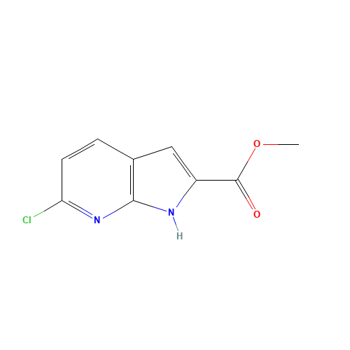 methyl 6-chloro-1H-pyrrolo[2,3-b]pyridine-2-carboxylate (CAS: 1140512-58-8) - Chemical Structure and Molecular Formula 