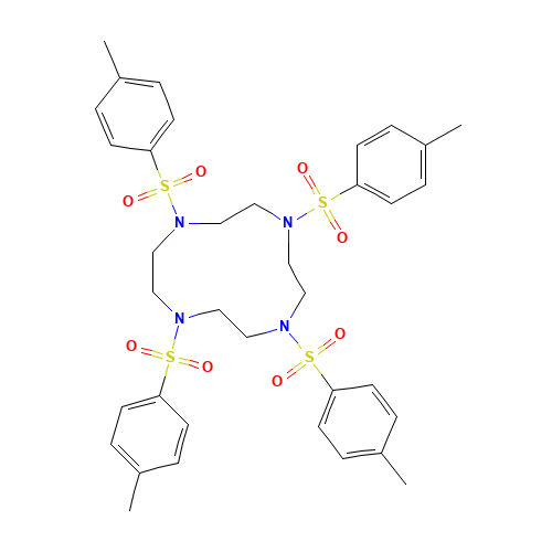 1,4,7,10-tetrakis-(4-methylphenyl)sulfonyl-1,4,7,10-tetrazacyclododecane (CAS: 52667-88-6) - Chemical Structure and Molecular Formula 