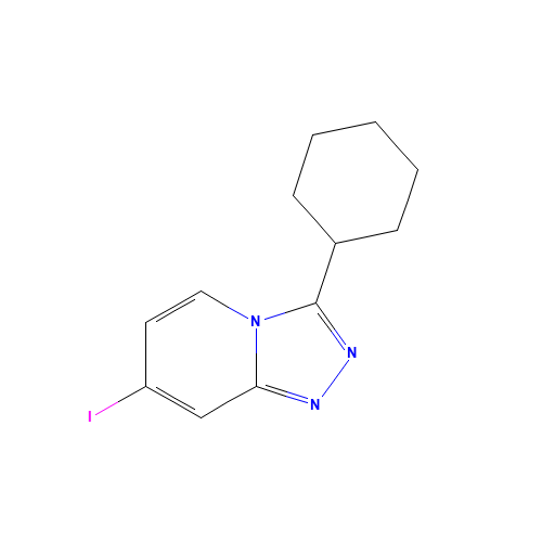 3-cyclohexyl-7-iodo-[1,2,4]triazolo[4,3-a]pyridine (CAS: 1057393-73-3) - Chemical Structure and Molecular Formula 