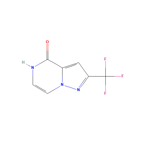 2-(trifluoromethyl)-5H-pyrazolo[1,5-a]pyrazin-4-one (CAS: 877402-82-9) - Chemical Structure and Molecular Formula 