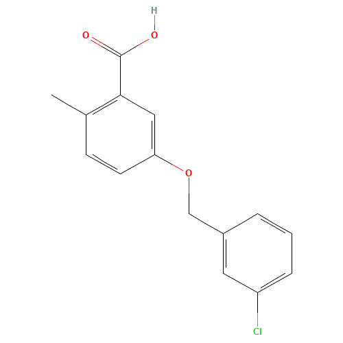 5-[(3-chlorophenyl)methoxy]-2-methylbenzoic acid (CAS: 1034026-16-8) - Related Chemical Product