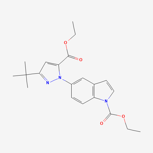 ethyl 5-(3-tert-butyl-5-ethoxycarbonylpyrazol-1-yl)indole-1-carboxylate (CAS: 1174761-80-8) - Related Chemical Product